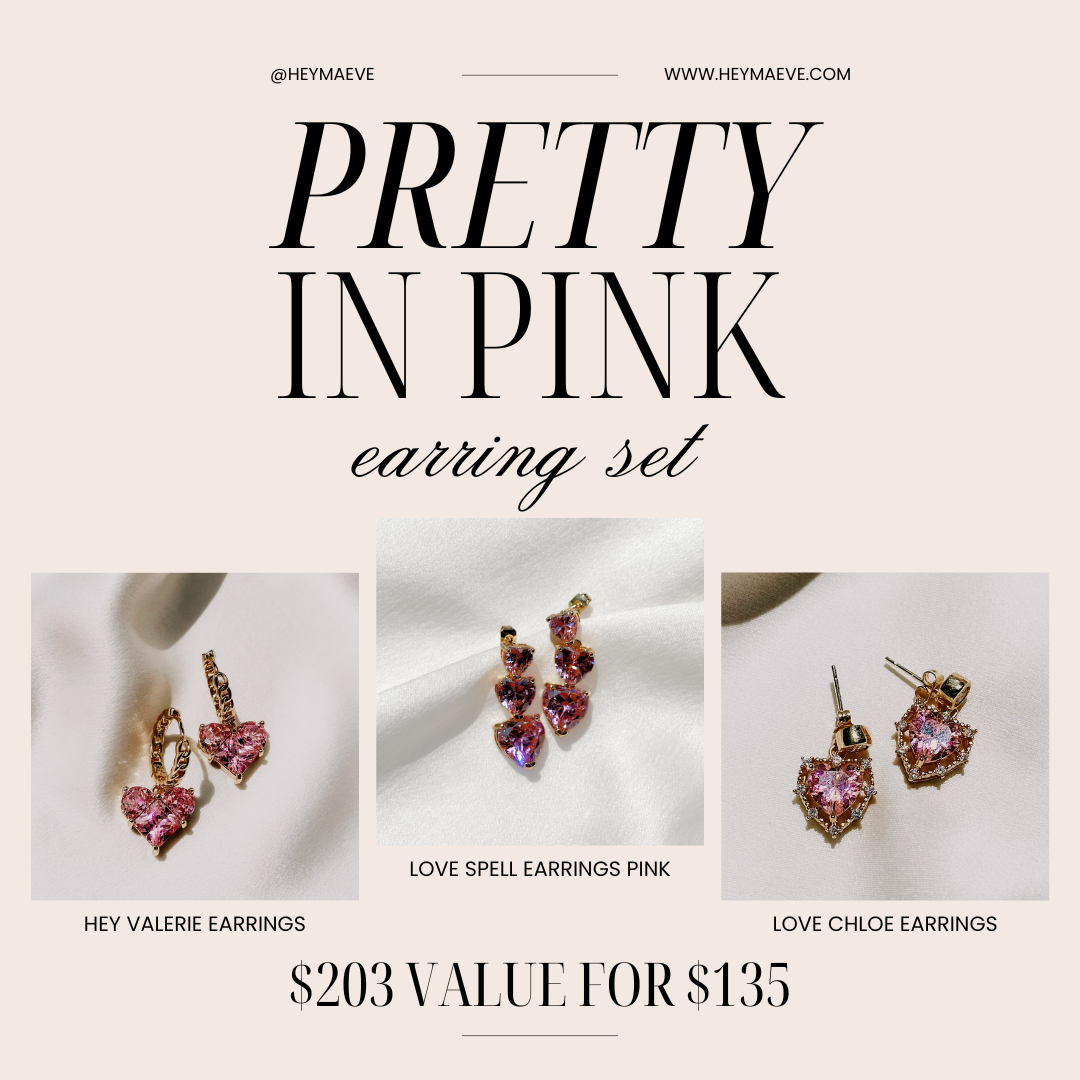 Pretty in Pink Earrings Set